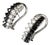 Late 20th Century Pair of 14K White Gold Black Diamond Hoop Earrings For Sale