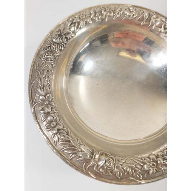 American Early 20th Century Sterling Silver Floral Compote by S. Kirk & Sons For Sale - Image 3 of 12