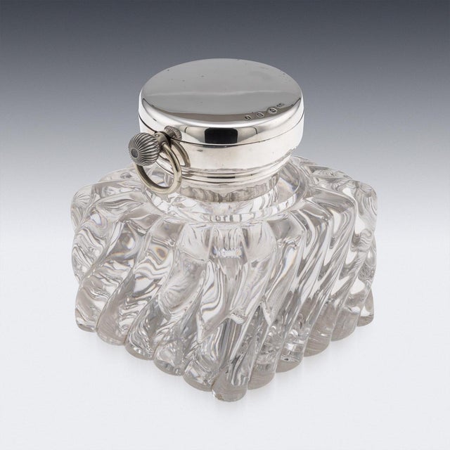 Antique Scottish Silver Clock and Inkwell by Hamilton & Inches, 1903 For Sale - Image 4 of 18