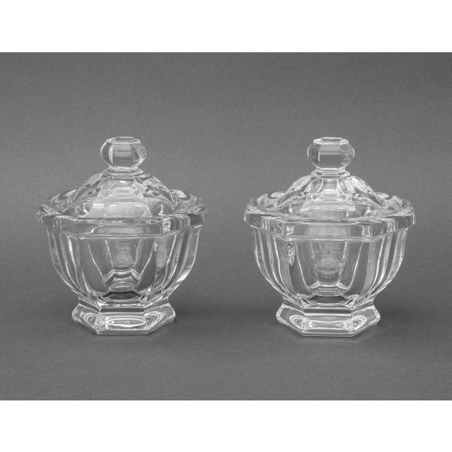 Glass Baccarat Crystal Covered Compotes, Pair For Sale - Image 7 of 9