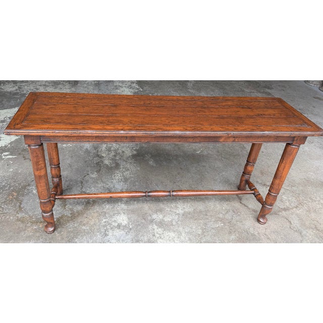 Burnt Umber Guy Chaddock Melrose Collection Country English Plank-Top Console Table For Sale - Image 8 of 12
