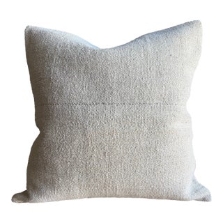 Vintage Rug Pillow Cover With Original Seams For Sale