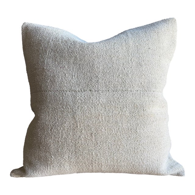 Vintage Rug Pillow Cover With Original Seams For Sale