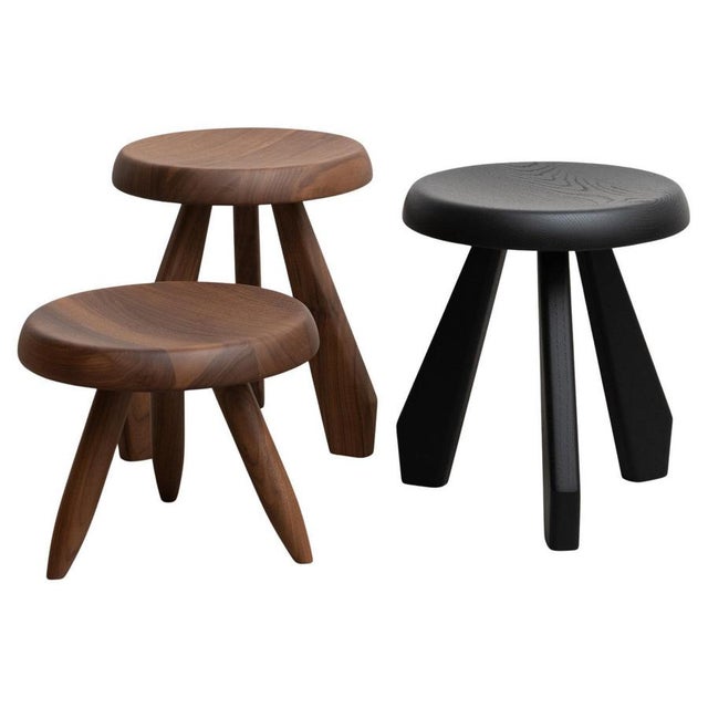Wood Meribel Stool by Charlotte Perriand for Cassina, Set of 3 For Sale - Image 18 of 18