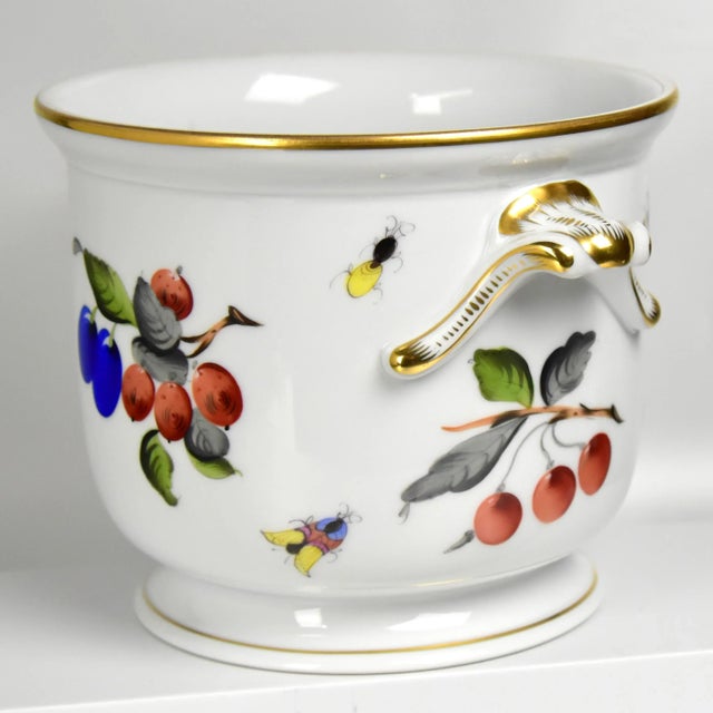 Traditional Entirely Hand Painted, Large Vintage Herend Cachepots,/Bottle Coolers, a Pair For Sale - Image 3 of 12