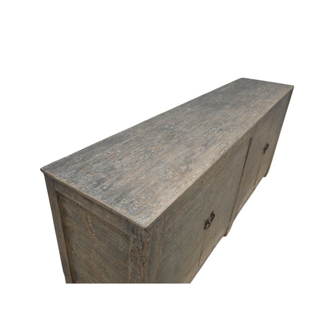 1900 - 1909 Antique Chinese Painted Elm Buffet Cabinet For Sale - Image 5 of 5