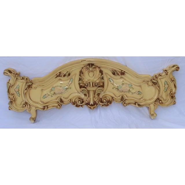 1970s Italian Antique Rococo Baroque Queen Size Headboard and Foot Board For Sale - Image 9 of 17