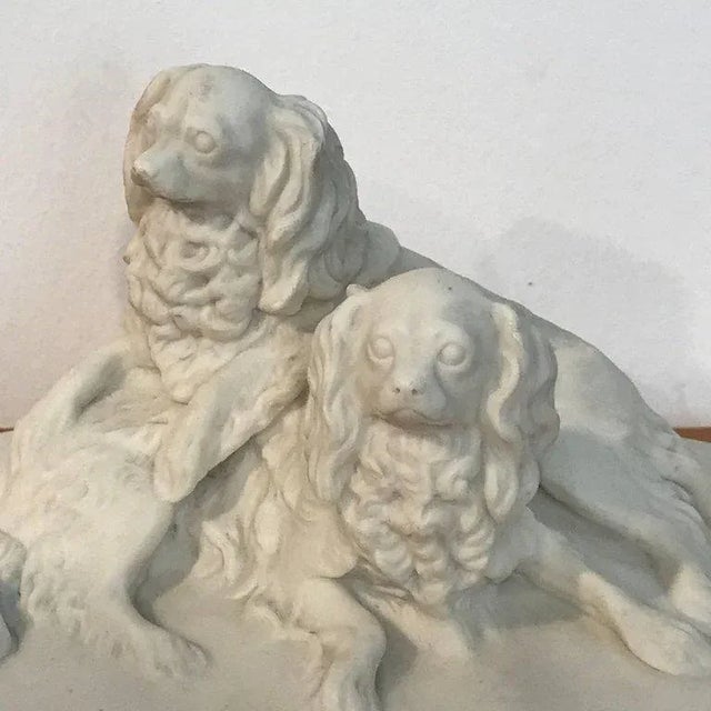 Late 18th Century Late 18th Century Antique English Parian King Charles Spaniels Group by Copeland For Sale - Image 5 of 13