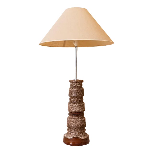 Ceramic Floor Lamp with Lampshade, 1960s For Sale
