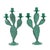 Vintage 1990s Pair of (2) Turquoise Prickly Pear Cactus Candelabras Metal Candle Stick Holders For Sale In Philadelphia - Image 6 of 17
