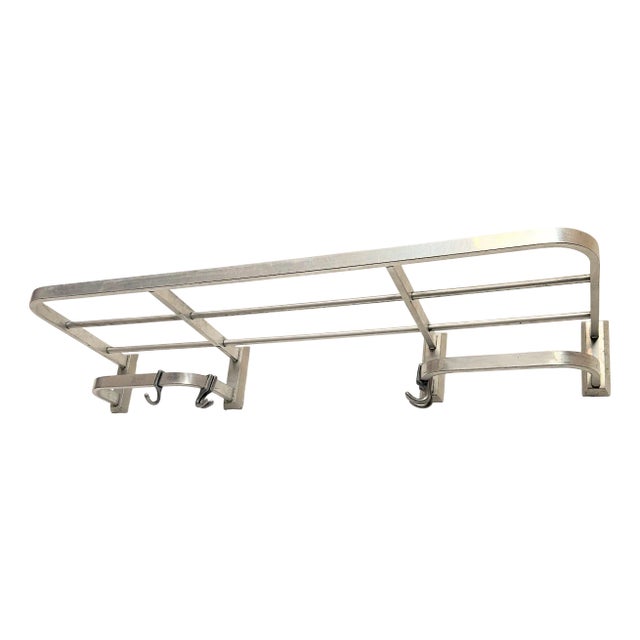 Vintage Aluminum Wall Coat Rack, 1930s For Sale