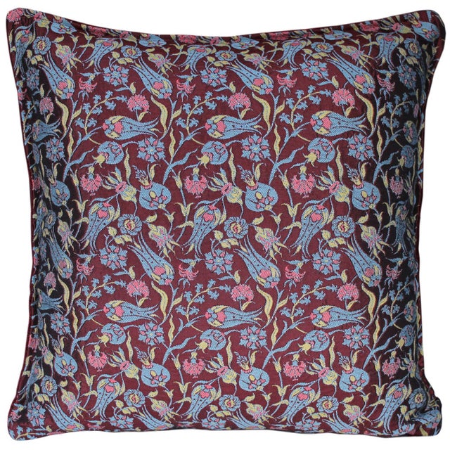 Shabby Chic Damask Floral Turkish Pillow For Sale - Image 9 of 9