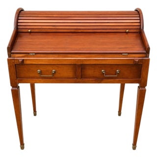 Louis XVI Roll-Top Desk in Cherry Wood, 1950s For Sale