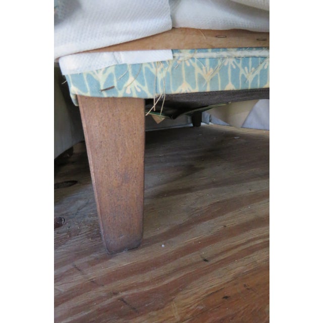 Wood Ethan Allen Hollywood Regency Large Ottoman Foot Stool For Sale - Image 7 of 8