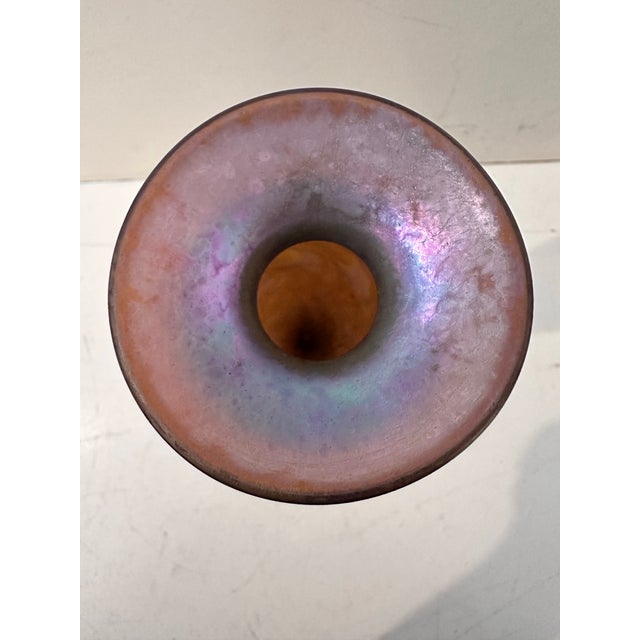 Modern 1980s Signed Iridescent Glass Vessel For Sale - Image 3 of 6