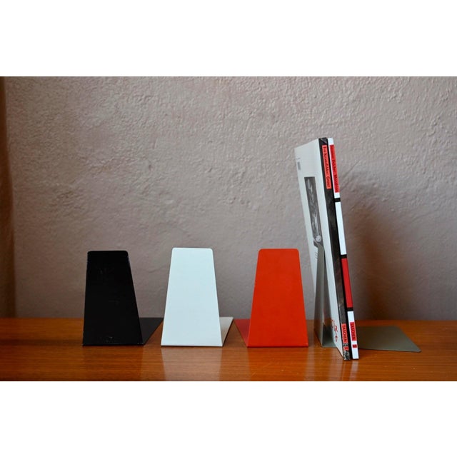 with their minimalist lines and distinctly Bauhaus colors, these four vintage 1960s bookends are sure to add a touch of...