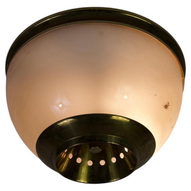 LSP3 Flush Mount in Brass and Glass by Luigi Caccia Dominioni for Azucena, 1960s For Sale - Image 17 of 17