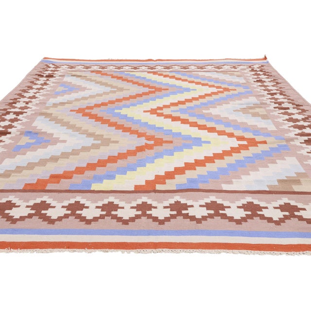 Tribal Vintage Indian Dhurrie Rug, 06'00 X 09'00 For Sale - Image 3 of 10