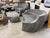 We were fortunate to find a set of Vladimir Kagan Grey Foundry chairs and ottoman for Ralph Pucci. These chairs are...