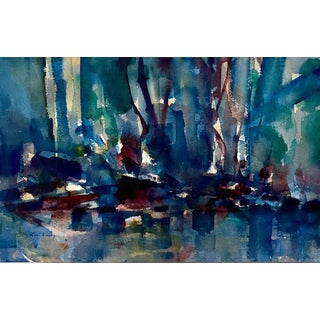 Pawel Kontny, Modernist Abstract Expressionist Watercolor Painting Bauhaus Weimar Pawel Kontny For Sale