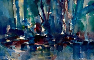 Pawel Kontny, Modernist Abstract Expressionist Watercolor Painting Bauhaus Weimar Pawel Kontny