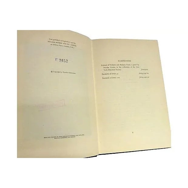 "The Love Letters of Voltaire to His Niece" Vintage 1958 Book For Sale - Image 4 of 6