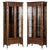 Walnut Faux Bamboo Glazed Display Cabinet For Sale