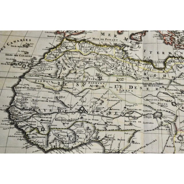 Africa: A Large 17th Century Hand-Colored Map by Sanson and Jaillot For Sale - Image 9 of 9