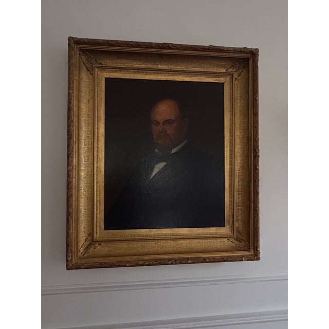 An oil-on-canvas portrait of a Victorian gentleman by Connecticut painter Robert McKee (American, 1806-1894), circa 1875....