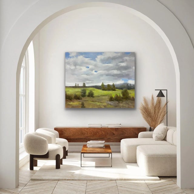 Wood Impressionistic Landscape Original Oil Painting For Sale - Image 7 of 12