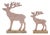 Metal Deer Silhouette with Wood Base (Set of 2) For Sale