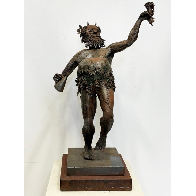 Large Stylized Metal Sculpture of Bacchus, Roman God of Wine For Sale - Image 4 of 13