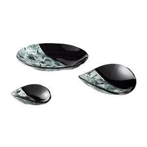 Murano Glass Black Baccan Centerpieces by Stefano Birello for VeVe Glass, 2019, Set of 3