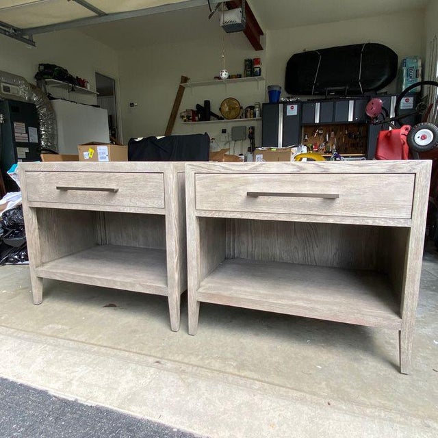 Restoration Hardware French Contemporary Open Nightstands a Pair
