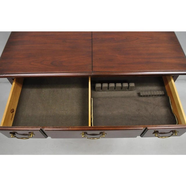 Brown Vintage Drexel Heritage Georgian Style Cherry Wood Dry Bar Server Cabinet For Sale - Image 8 of 12