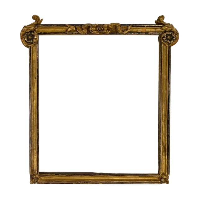 Gothic Pair Antique 18th Century Neo-Gothic Frames Gilded Gold Germany For Sale - Image 3 of 12