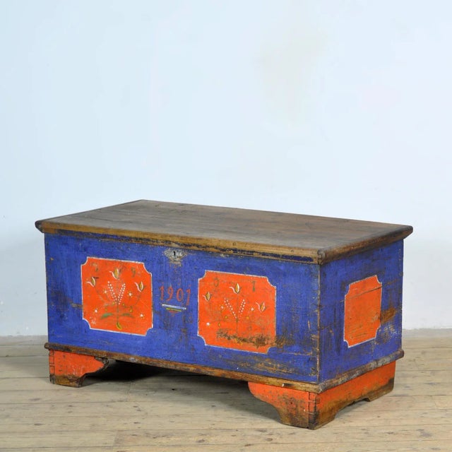 Folk Art Wedding Chest, 1901 For Sale - Image 13 of 13