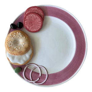 Vintage Lotus 1989 Bagel, Lox & Bagel With Cream Cheese Serving Platter