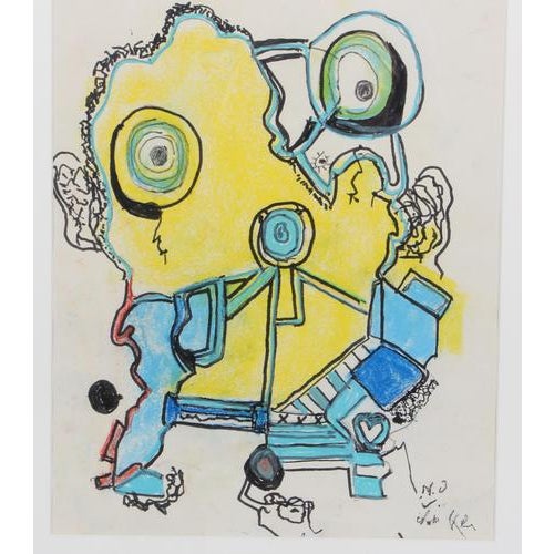 Niels Noller Olsen, Composition, Mixed Media For Sale - Image 4 of 6