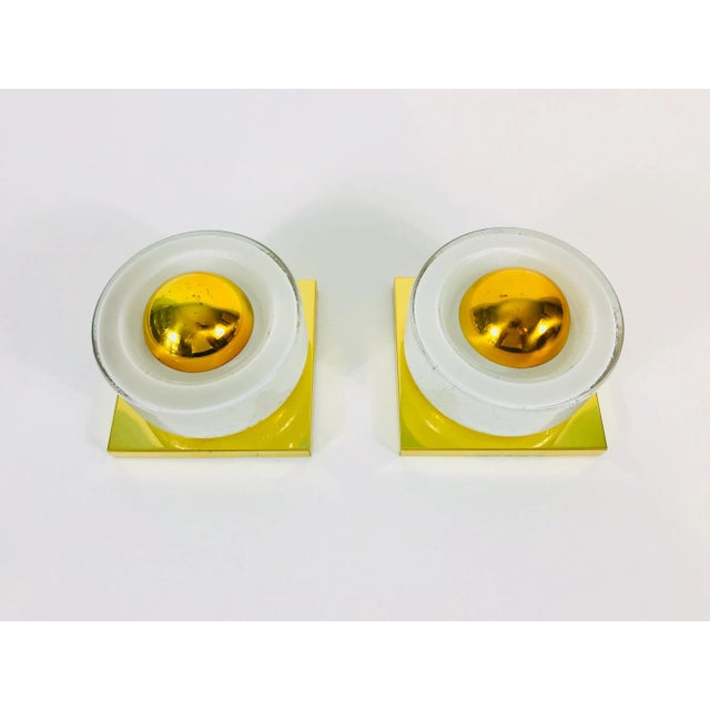 Brass and Bubble Glass Wall Lamps by Glashütte Limburg, 1980s, Set of 2 For Sale - Image 6 of 13