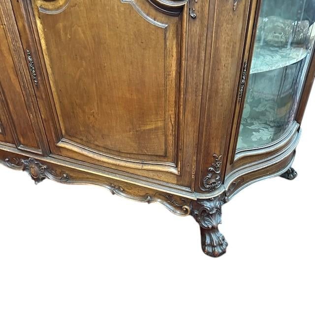 Wood Late 19th Century French Louis XV Style Walnut Marble Top Buffet For Sale - Image 7 of 14
