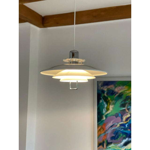 White Vintage Space Age Swedish Pendant Light from Belid, 1960s / 70s For Sale - Image 8 of 11