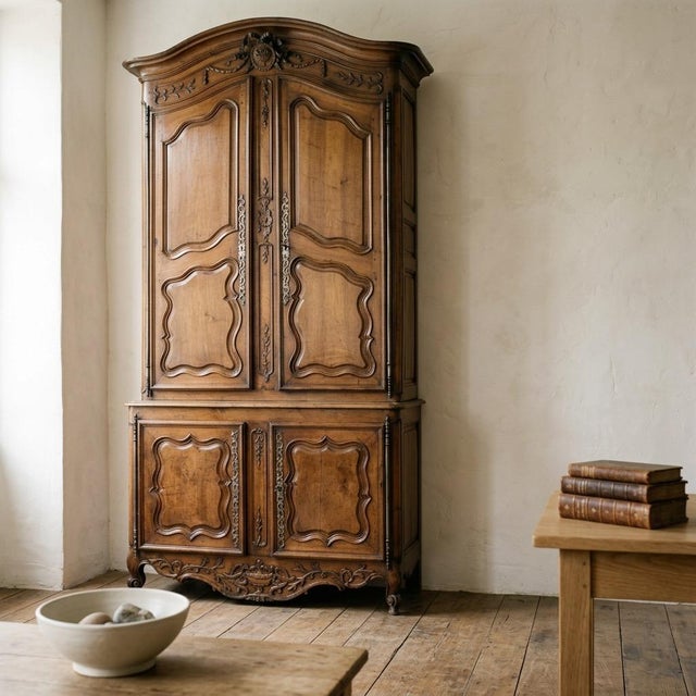 French Country 18th Century French Louis XV Buffet a Deux Corps or Sideboard For Sale - Image 3 of 13