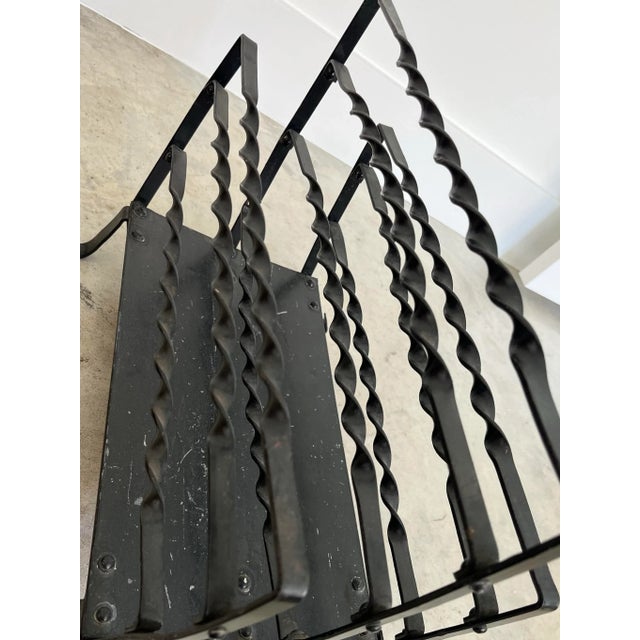 1960s Vintage French Twisted Wrought Iron Magazine Rack For Sale In Houston - Image 6 of 12