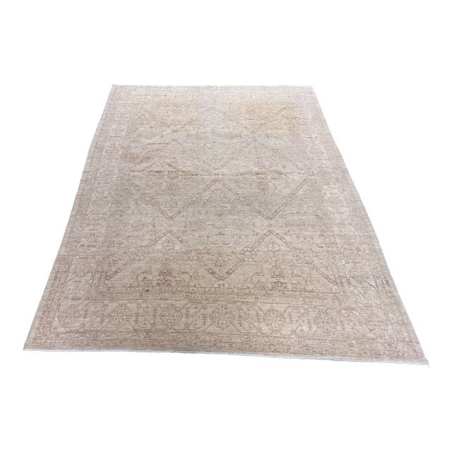 8ft 3in × 10ft 11in Gallery Ephesus Oushak Area Rug in Taupe Tones For Sale