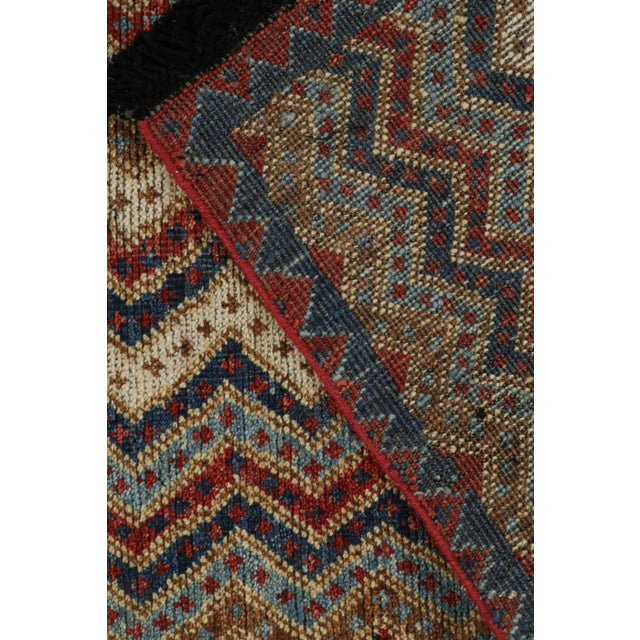 Textile 2010s Rug & Kilim’s Antique Tribal Style Rug in Red, Blue, Brown & White Patterns For Sale - Image 7 of 8
