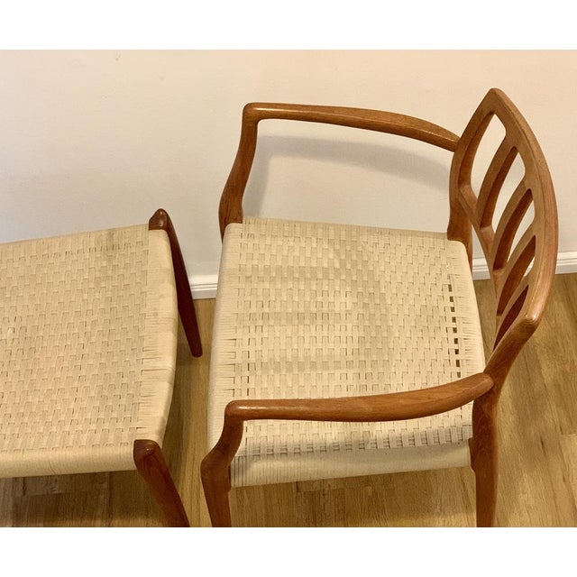 Maroon Set of Vintage Model No. 66 & 78 Solid Teak Chairs by Niels O. Møller for J.L. Møllers Møbelfabrik For Sale - Image 8 of 18