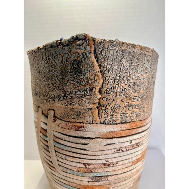 Mid-Century Modern Vintage Jim Kraft Studio Art Pottery Ceramic Vessel For Sale - Image 3 of 7