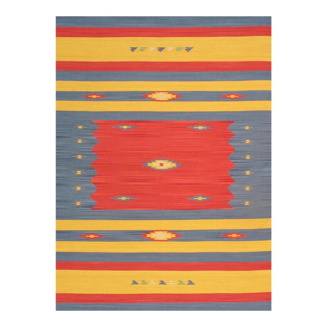 Pasargad Home Kilim Multi Cotton Area Rug- 4' 0" X 6' 0" For Sale