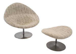 Set of Large Globe Armchair with Ottoman by Pierre Paulin for Artifort, 1970s